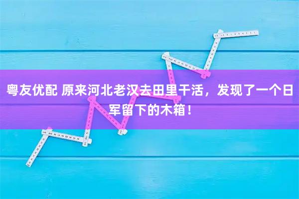 粤友优配 原来河北老汉去田里干活，发现了一个日军留下的木箱！